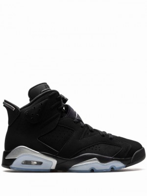 Nike Chrome 2022 Men's Air Jordan 6 Black | ZRUAYKE-57