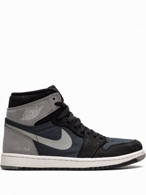 Nike Element Gore-Tex Men's Air Jordan 1 Black / Grey | XBSHAFN-16