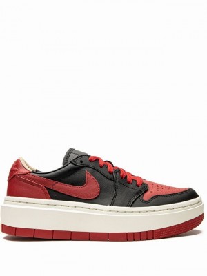 Nike Elevate Low Bred Women's Air Jordan 1 Black / Red / White | YTHCUED-50