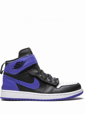 Nike FlyEase Men's Air Jordan 1 White / Black / Blue | JLGKNCP-46