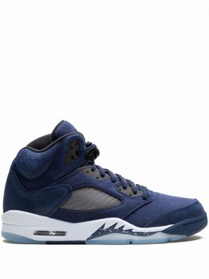 Nike Georgetown Men's Air Jordan 5 Blue | NHMGJIS-16