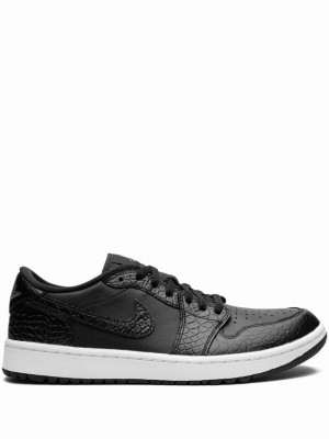 Nike Golf Low Croc Men's Air Jordan 1 Black | HDWLOYN-82