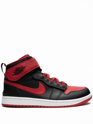 Nike High FlyEase Bred Men's Air Jordan 1 Black / Red | JEBPSMI-38