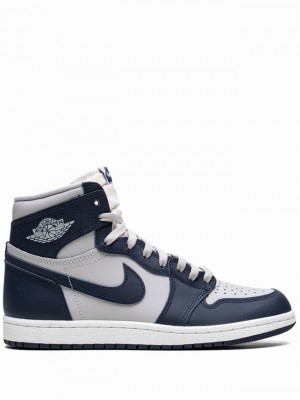 Nike High Men's Air Jordan 1 White / Blue | HZVJRTW-26