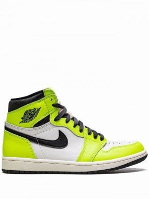 Nike High Men's Air Jordan 1 White / Green | ROGUNAD-12