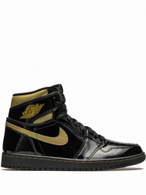 Nike High Metallic Men's Air Jordan 1 Black / Gold | ICPXMUW-58