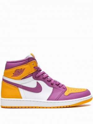 Nike High OG Brotherhood Men's Air Jordan 1 Purple / White / Orange | VGEQHTX-51