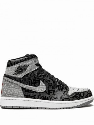 Nike High OG Rebellionaire Men's Air Jordan 1 Black / Grey | QJZGNDM-80