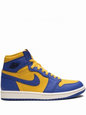 Nike High OG Reverse Laney Women's Air Jordan 1 Blue / Yellow | TDICEFY-43