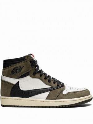 Nike High OG TS SP Travis Scott Men's Air Jordan 1 Grey / Green | VFZNLMD-74