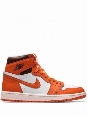 Nike High Starfish Women's Air Jordan 1 Orange / Brown / White | ICMUGRY-42