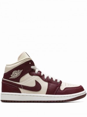 Nike High Top Women's Air Jordan 1 Burgundy / White | LKVQJRG-13