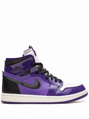 Nike High Zoom CMFT Purple Patent Women's Air Jordan 1 Black / Purple / White | JKYHWFZ-35