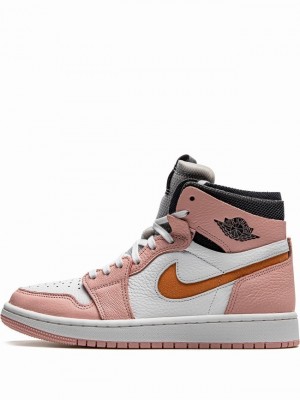 Nike Jordan 1 High Zoom Women's Air Jordan 1 White / Pink | XQCFMRU-23