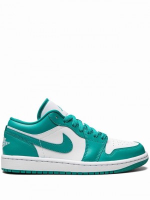 Nike Jordan 1 Low New Emerald Women's Air Jordan 1 White / Turquoise / Green | KYAFGDJ-68