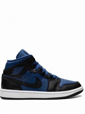 Nike Jordan 1 Mid Split Women's Air Jordan 1 Black / Blue / White | KAQSRHF-26