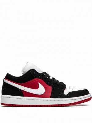 Nike Low Black/White/Gym Red Women's Air Jordan 1 Black / White / Red | SGMAEYI-36