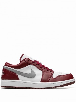 Nike Low Bordeaux Women's Air Jordan 1 Burgundy / Red / White / Grey | SFWLODI-96