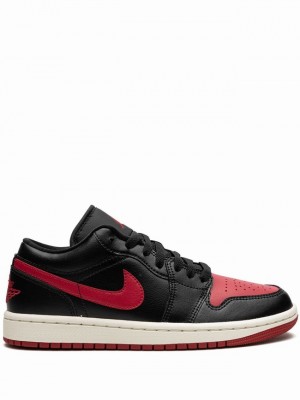 Nike Low Bred Sail Women's Air Jordan 1 Red / Black | INGQSHC-97