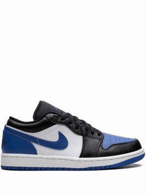 Nike Low Bred Toe Men's Air Jordan 1 White / Black / Blue | CRIWJMA-20