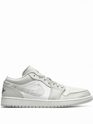 Nike Low Camo Men's Air Jordan 1 White | PRWMLJK-93