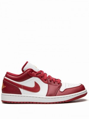 Nike Low Cardinal Men's Air Jordan 1 White / Red | TEOVHWF-17