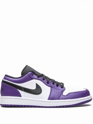 Nike Low Court Men's Air Jordan 1 White / Purple | FNOVSPT-39