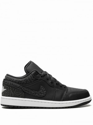 Nike Low Elephant Men's Air Jordan 1 Black | PNZWGYV-78