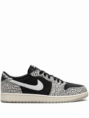 Nike Low Elephant Print Women's Air Jordan 1 Black / White | CVDQLNF-24