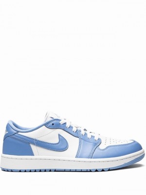 Nike Low Golf UNC Men's Air Jordan 1 White / Blue | SXICKHG-60