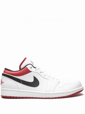 Nike Low Gym Men's Air Jordan 1 White / Black / Red | AQMJXRL-89