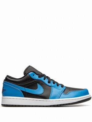 Nike Low Laser Men's Air Jordan 1 Black / Blue | IHKUSGJ-96