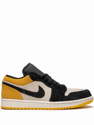 Nike Low Men's Air Jordan 1 Black / Beige / Yellow | OJGPXCT-15