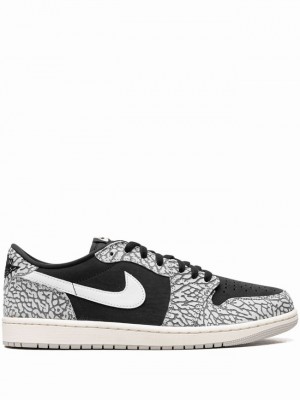 Nike Low Men's Air Jordan 1 Black / White | VHDEOQJ-87