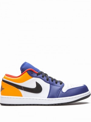 Nike Low Men's Air Jordan 1 Blue / White / Orange | OXKUBAN-94