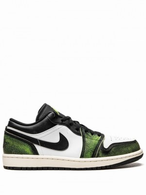 Nike Low Men's Air Jordan 1 White / Black / Green | UVZRICO-27