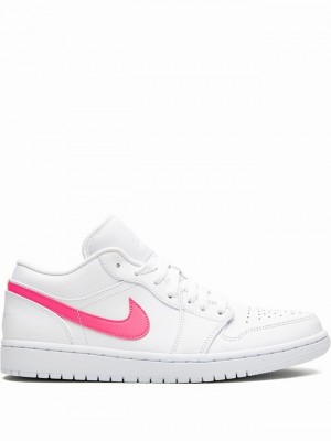 Nike Low Men's Air Jordan 1 White / Pink | IHBKQDC-52