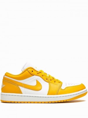 Nike Low Men's Air Jordan 1 White / Yellow | CUKXMAJ-08