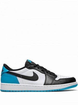 Nike Low OG Men's Air Jordan 1 White / Black / Blue | UBRCFSL-74