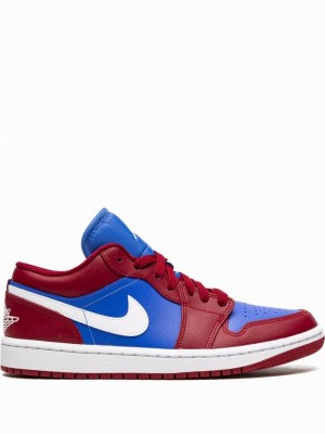 Nike Low Pomegranate/Medium Women's Air Jordan 1 Burgundy / Blue | JOWSTDE-25