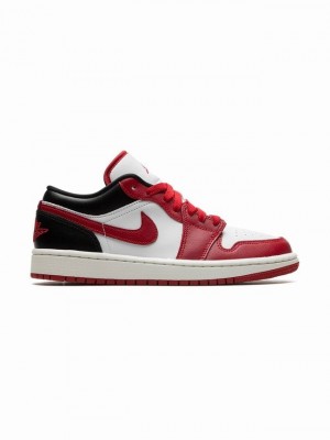 Nike Low Reverse Black Toe Women's Air Jordan 1 Black / Red / White | PANGQCL-79