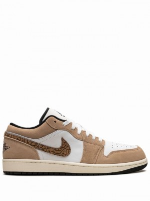 Nike Low SE Brown Elephant Men's Air Jordan 1 White / Beige | JUCHLGW-18