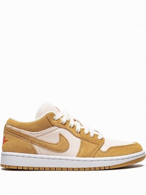 Nike Low SE Corduroy & Suede Women's Air Jordan 1 Beige / Light Orange | MWYDTVB-20