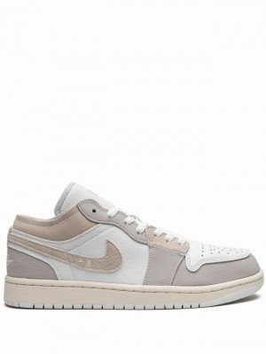 Nike Low SE Craft Men's Air Jordan 1 White / Grey | HBTJIUY-90