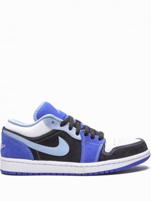 Nike Low SE Men's Air Jordan 1 White / Black / Blue | SULQGMV-64