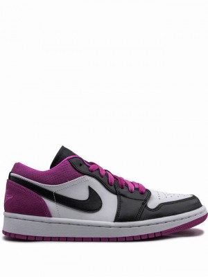 Nike Low SE Men's Air Jordan 1 White / Black / Purple | APQRBTX-63