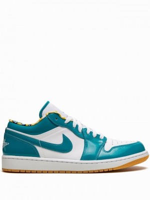 Nike Low SE Men's Air Jordan 1 White / Blue | TIQXRMN-05