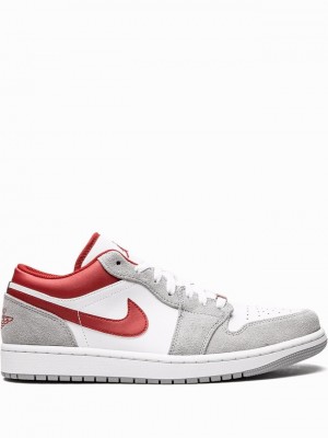 Nike Low SE Men's Air Jordan 1 White / Grey / Red | LUPOTGF-35