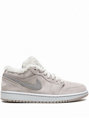 Nike Low SE Sherpa Fleece Women's Air Jordan 1 Grey | RUHCEMA-51