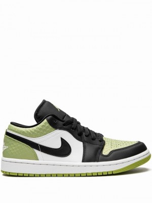 Nike Low SE Vivid Snakeskin Women's Air Jordan 1 Black / Light Green / White | IHYDWNU-51